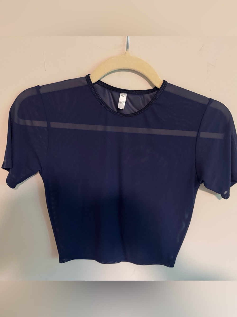 American Apparel Navy Mesh Crop Top